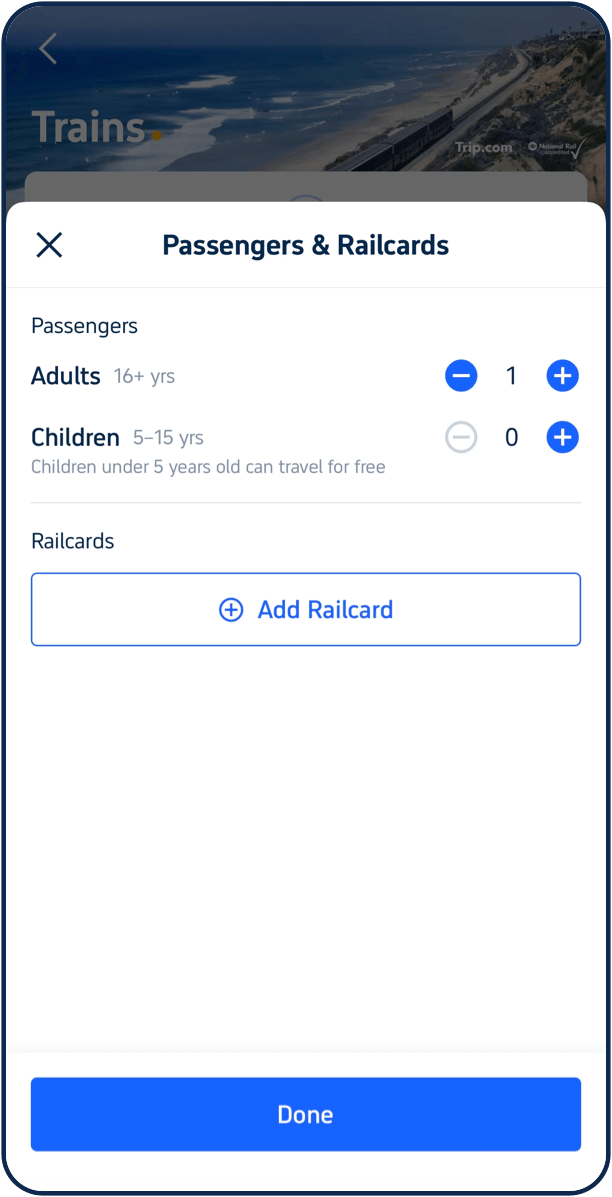 Adicione seu Railcard